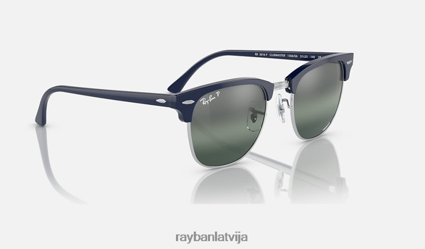 klubmeistara hromance pulēta zila uz sudraba/sudraba/zila F0L86X572 vīriešiem Ray-Ban saulesbrilles
