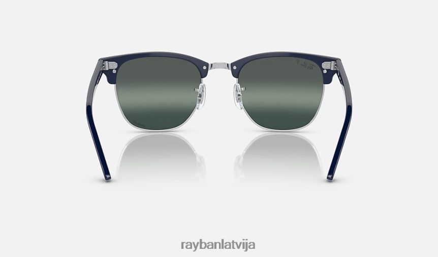 klubmeistara hromance pulēta zila uz sudraba/sudraba/zila F0L86X572 vīriešiem Ray-Ban saulesbrilles