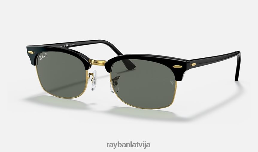 klubmeistara laukums pulēta melna/zaļa F0L86X1079 vīriešiem Ray-Ban saulesbrilles