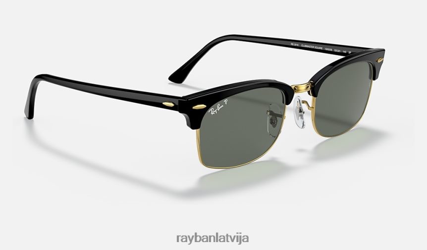 klubmeistara laukums pulēta melna/zaļa F0L86X1079 vīriešiem Ray-Ban saulesbrilles