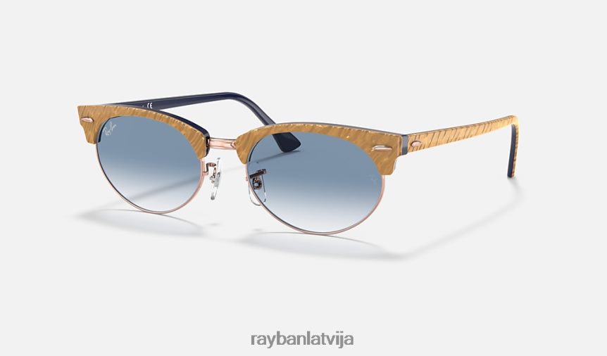 klubmeistara ovāls pulēta bēša/gaiši zila F0L86X1148 vīriešiem Ray-Ban saulesbrilles