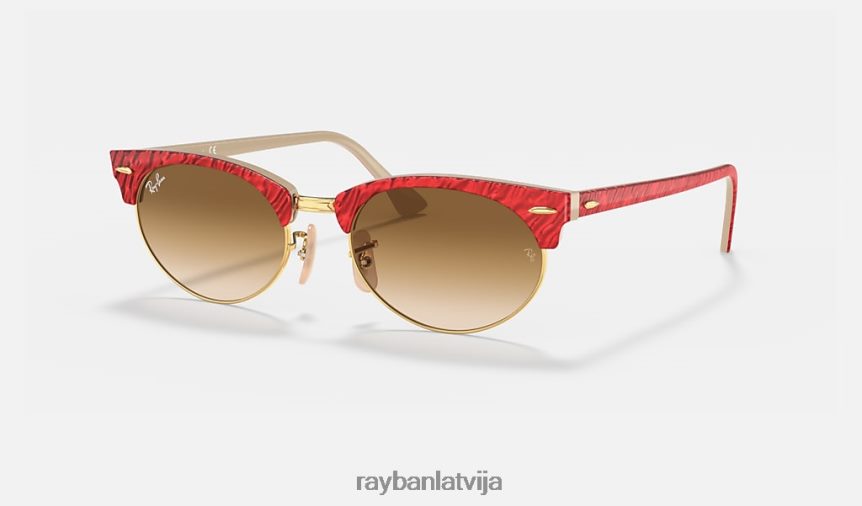 klubmeistara ovāls pulēta sarkana/gaiši brūna F0L86X1149 vīriešiem Ray-Ban saulesbrilles