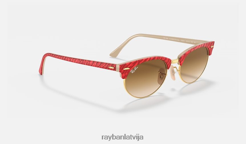 klubmeistara ovāls pulēta sarkana/gaiši brūna F0L86X1149 vīriešiem Ray-Ban saulesbrilles