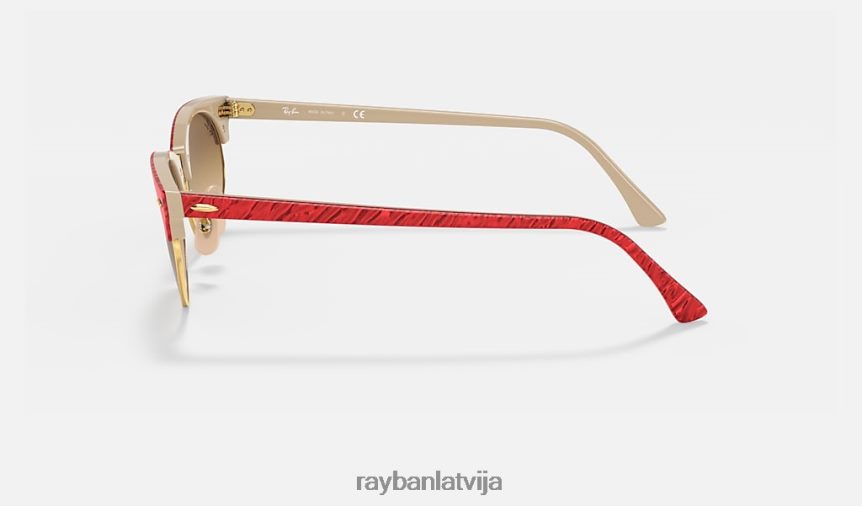 klubmeistara ovāls pulēta sarkana/gaiši brūna F0L86X1149 vīriešiem Ray-Ban saulesbrilles