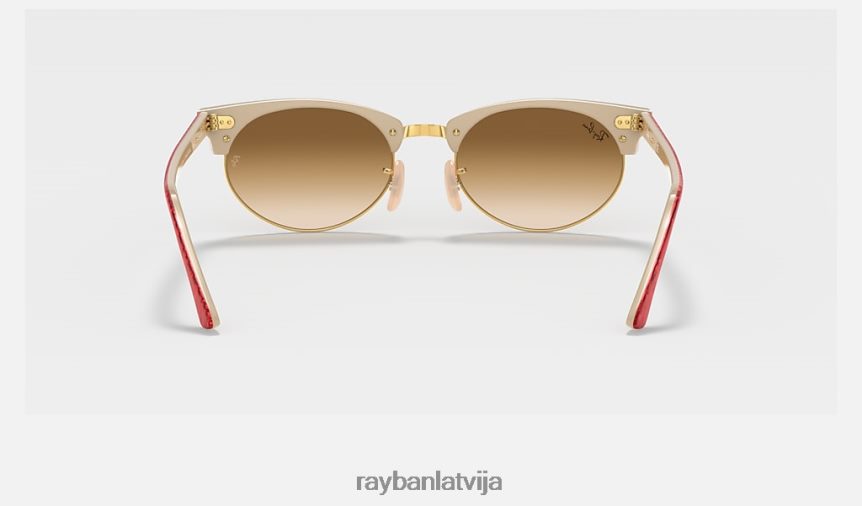 klubmeistara ovāls pulēta sarkana/gaiši brūna F0L86X1149 vīriešiem Ray-Ban saulesbrilles