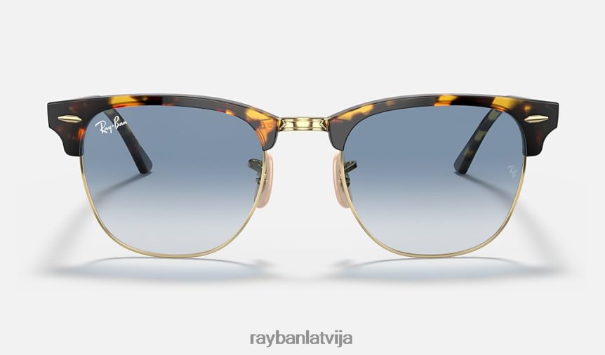 klubmeistars fleks pulēta dzeltena havana/gaiši zila F0L86X719 vīriešiem Ray-Ban saulesbrilles