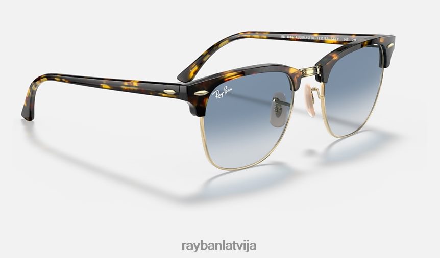 klubmeistars fleks pulēta dzeltena havana/gaiši zila F0L86X719 vīriešiem Ray-Ban saulesbrilles