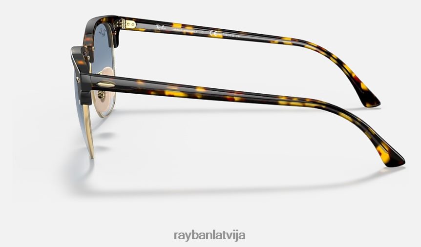 klubmeistars fleks pulēta dzeltena havana/gaiši zila F0L86X719 vīriešiem Ray-Ban saulesbrilles