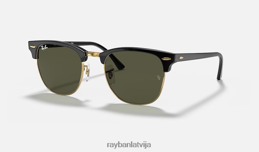 klubmeistaru klasika pulēta melna uz zelta/zaļa F0L86X56 vīriešiem Ray-Ban saulesbrilles
