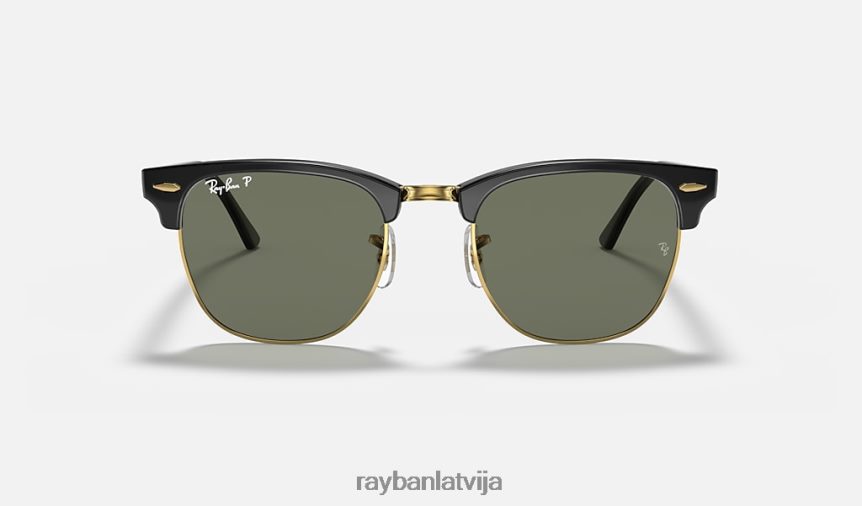 klubmeistaru klasika pulēta melna/zaļa F0L86X59 vīriešiem Ray-Ban saulesbrilles
