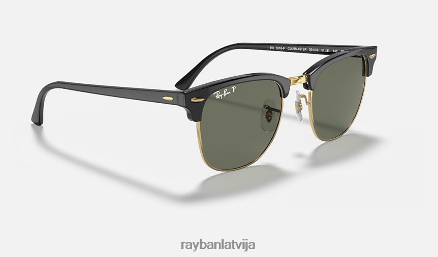 klubmeistaru klasika pulēta melna/zaļa F0L86X59 vīriešiem Ray-Ban saulesbrilles