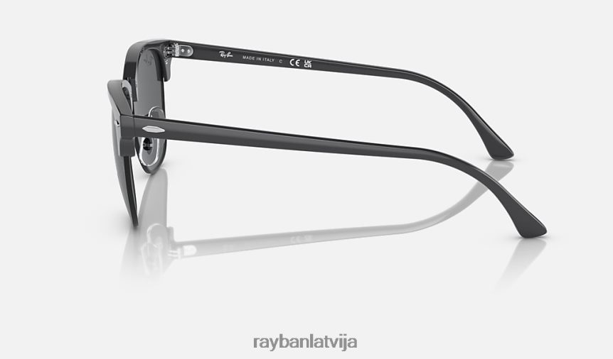 klubmeistaru klasika pulēts pelēks uz melna/tumši pelēka F0L86X61 vīriešiem Ray-Ban saulesbrilles