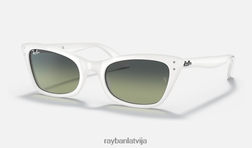 lēdija burbanka pulēta balta/zaļa vintage F0L86X1155 vīriešiem Ray-Ban saulesbrilles