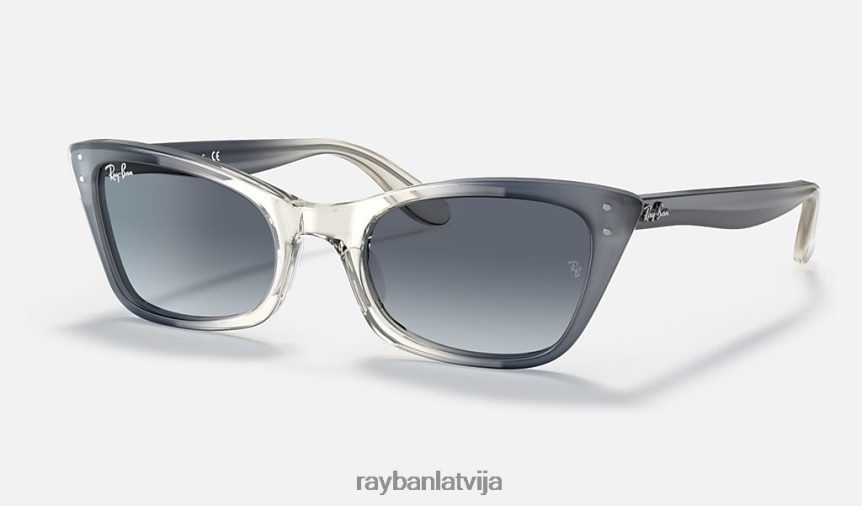 lēdija burbanka pulēta caurspīdīga zila/zila F0L86X1156 vīriešiem Ray-Ban saulesbrilles