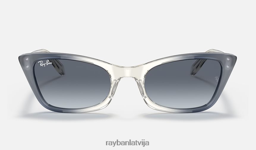 lēdija burbanka pulēta caurspīdīga zila/zila F0L86X1156 vīriešiem Ray-Ban saulesbrilles
