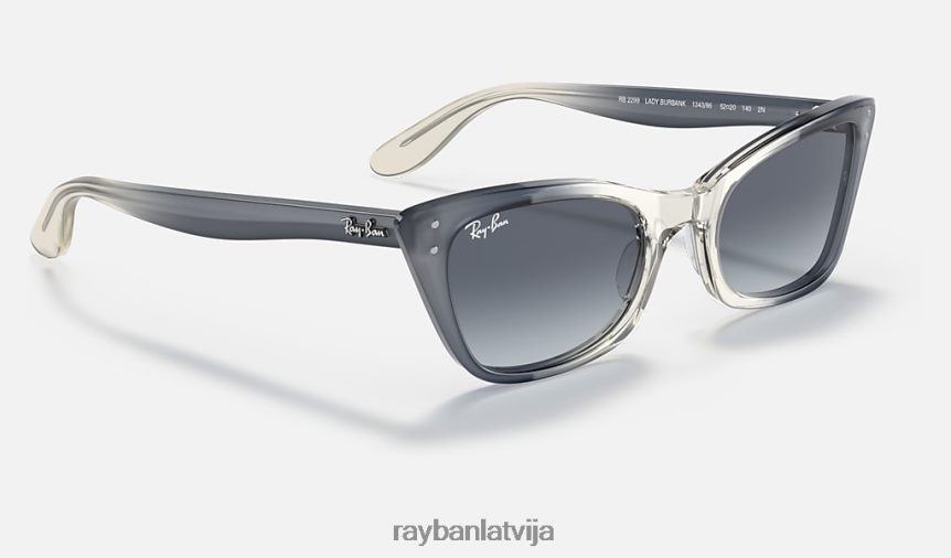 lēdija burbanka pulēta caurspīdīga zila/zila F0L86X1156 vīriešiem Ray-Ban saulesbrilles
