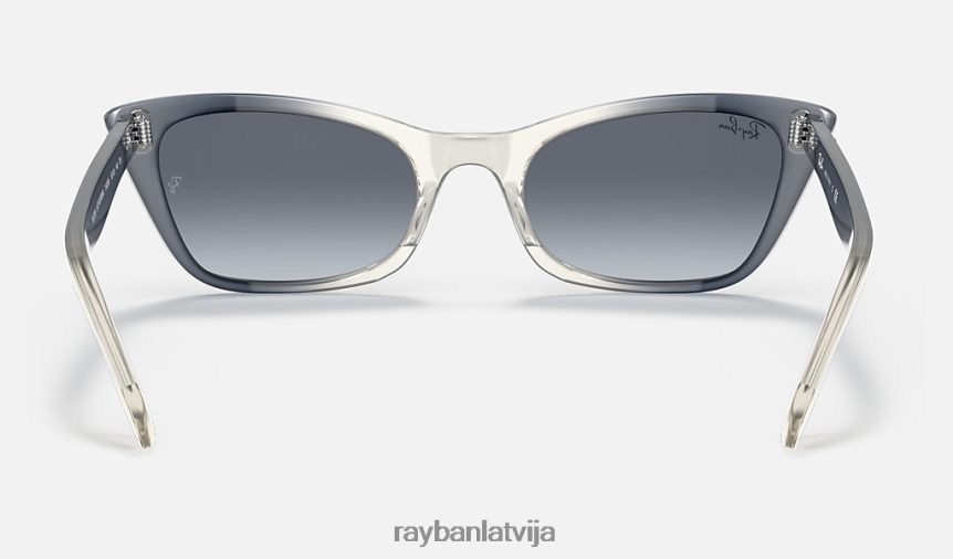 lēdija burbanka pulēta caurspīdīga zila/zila F0L86X1156 vīriešiem Ray-Ban saulesbrilles