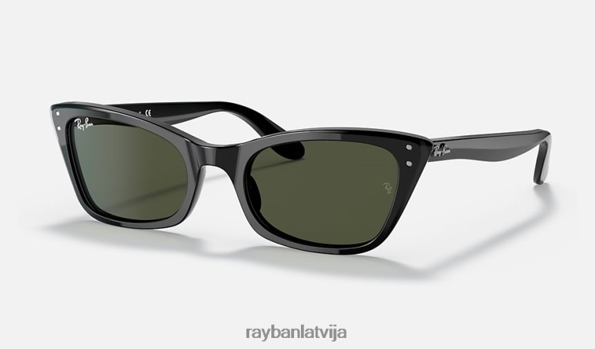 lēdija burbanka pulēta melna/zaļa F0L86X1153 vīriešiem Ray-Ban saulesbrilles