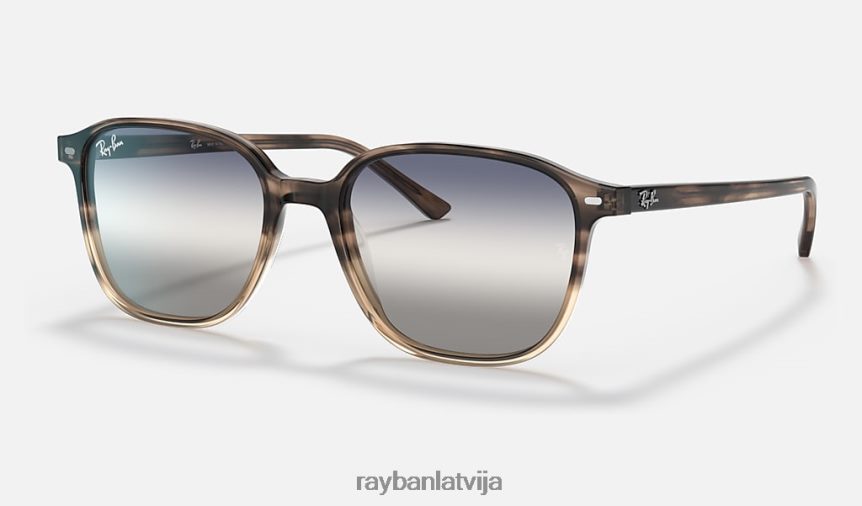leonards divgradients pulēta brūna havana/zila/pelēka F0L86X1143 vīriešiem Ray-Ban saulesbrilles