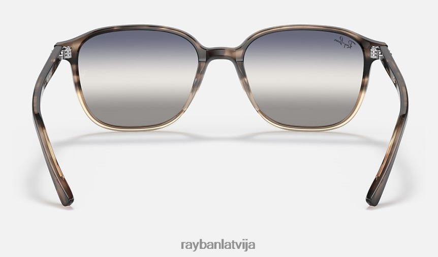 leonards divgradients pulēta brūna havana/zila/pelēka F0L86X1143 vīriešiem Ray-Ban saulesbrilles