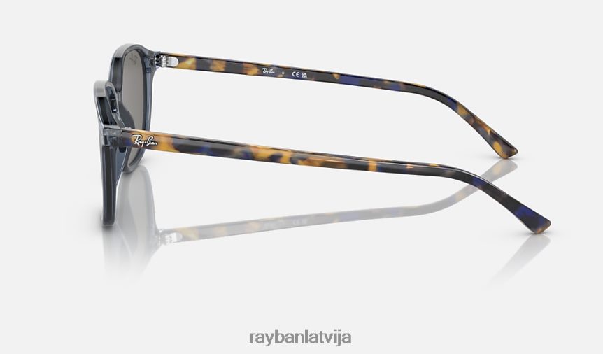 leonards pulēta caurspīdīga tumši zila/zila F0L86X215 vīriešiem Ray-Ban saulesbrilles