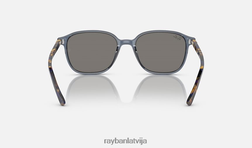 leonards pulēta caurspīdīga tumši zila/zila F0L86X215 vīriešiem Ray-Ban saulesbrilles