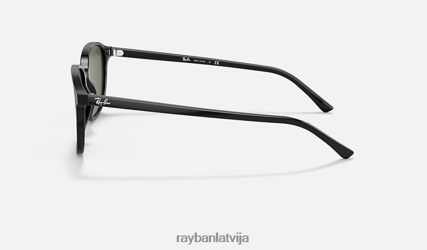 leonards pulēta melna/zaļa F0L86X211 vīriešiem Ray-Ban saulesbrilles