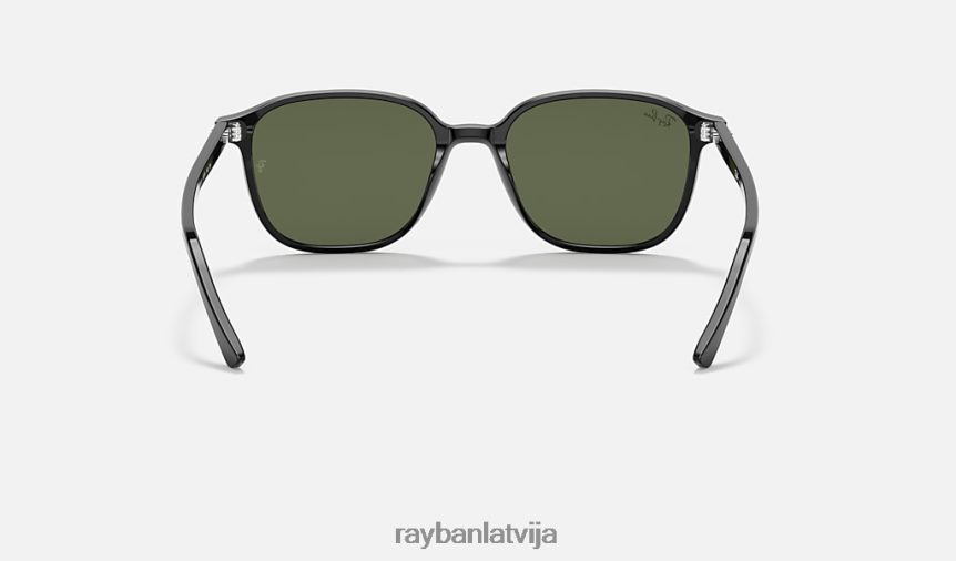 leonards pulēta melna/zaļa F0L86X211 vīriešiem Ray-Ban saulesbrilles