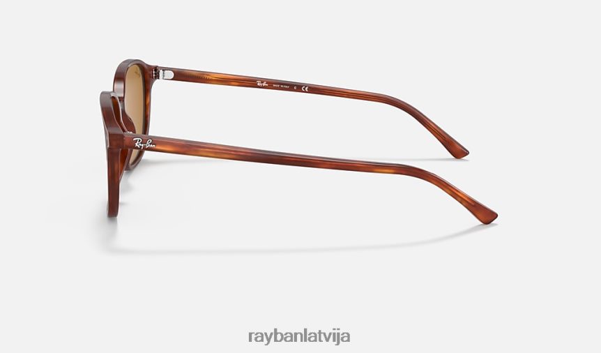 leonards pulēta svītraina havana/brūna F0L86X213 vīriešiem Ray-Ban saulesbrilles