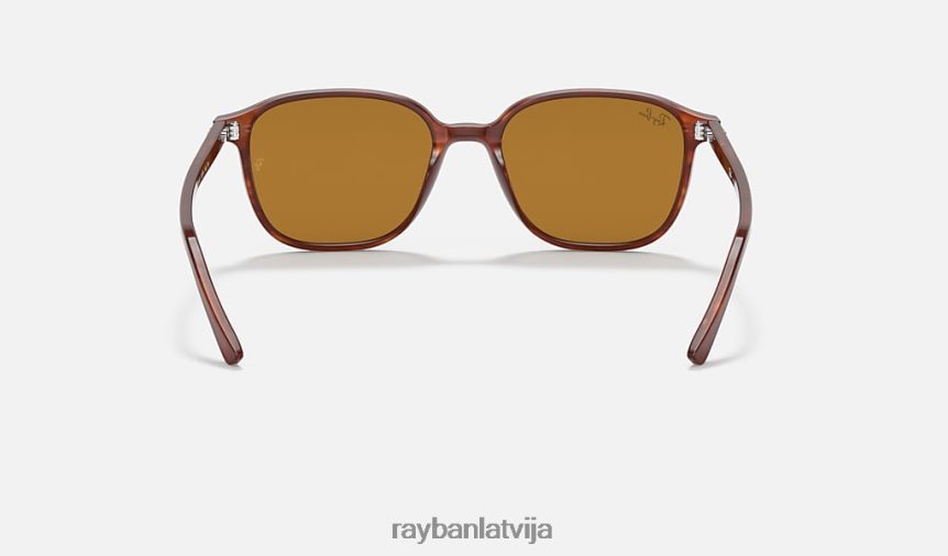 leonards pulēta svītraina havana/brūna F0L86X213 vīriešiem Ray-Ban saulesbrilles