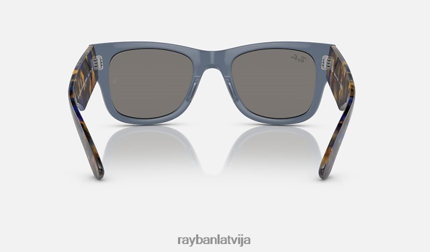 mega ceļinieks pulēta caurspīdīga tumši zila/zila F0L86X50 vīriešiem Ray-Ban saulesbrilles