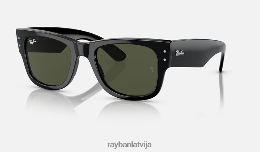 mega ceļinieks pulēta melna/zaļa F0L86X48 vīriešiem Ray-Ban saulesbrilles
