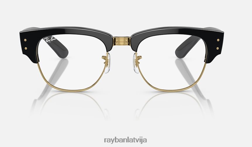 mega clubmaster pārejas pulēta melna uz zelta/dzidra/zila F0L86X359 vīriešiem Ray-Ban saulesbrilles