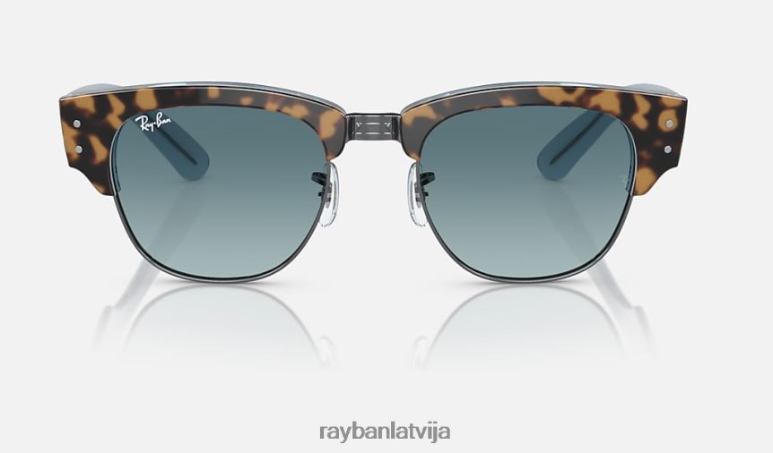 mega klubmeistars pulēta havana uz zila uz gunmetāla/zila F0L86X23 vīriešiem Ray-Ban saulesbrilles