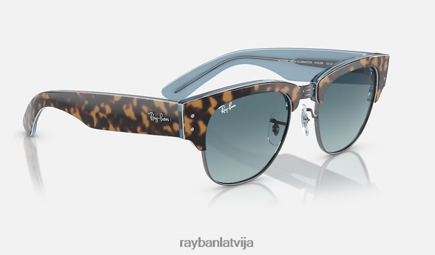 mega klubmeistars pulēta havana uz zila uz gunmetāla/zila F0L86X23 vīriešiem Ray-Ban saulesbrilles