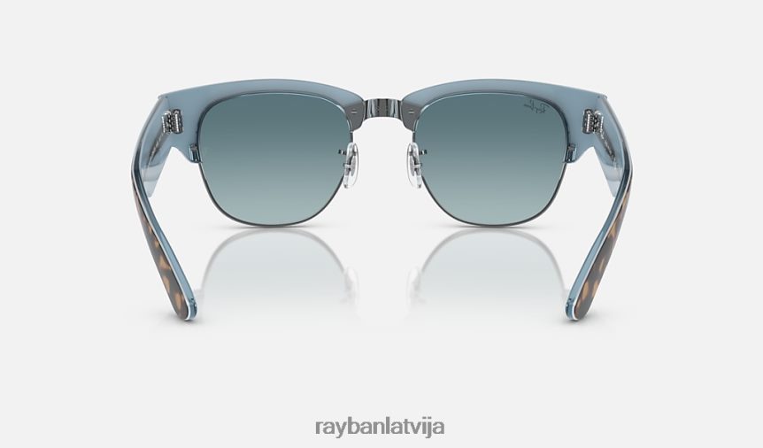 mega klubmeistars pulēta havana uz zila uz gunmetāla/zila F0L86X23 vīriešiem Ray-Ban saulesbrilles