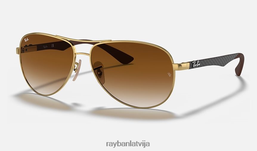 oglekļa šķiedra pulēts zelts/gaiši brūns F0L86X754 vīriešiem Ray-Ban saulesbrilles