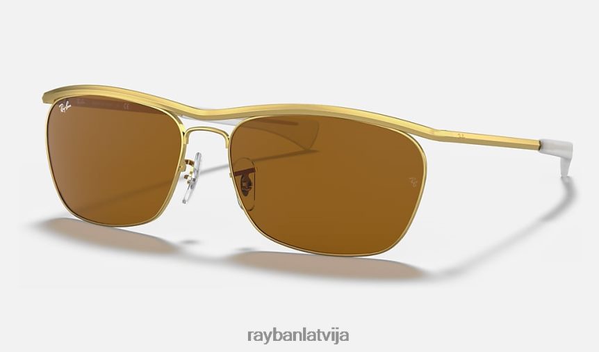 olimpiskais ii luksusa pulēts zelts/brūns F0L86X1104 vīriešiem Ray-Ban saulesbrilles