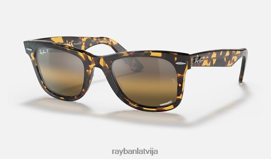 oriģinālā ceļinieka krāsa pulēta dzeltena havana/sudraba/brūna F0L86X303 vīriešiem Ray-Ban saulesbrilles