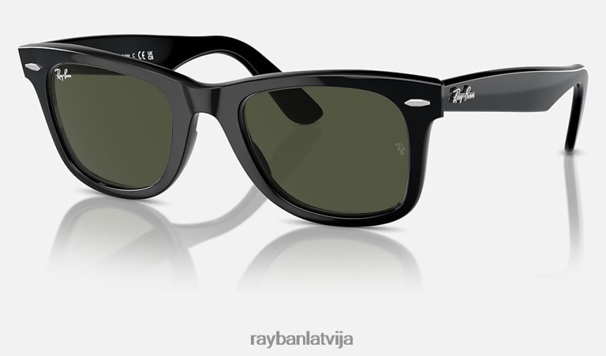 oriģināla ceļinieku klasika pulēta melna/zaļa F0L86X10 vīriešiem Ray-Ban saulesbrilles