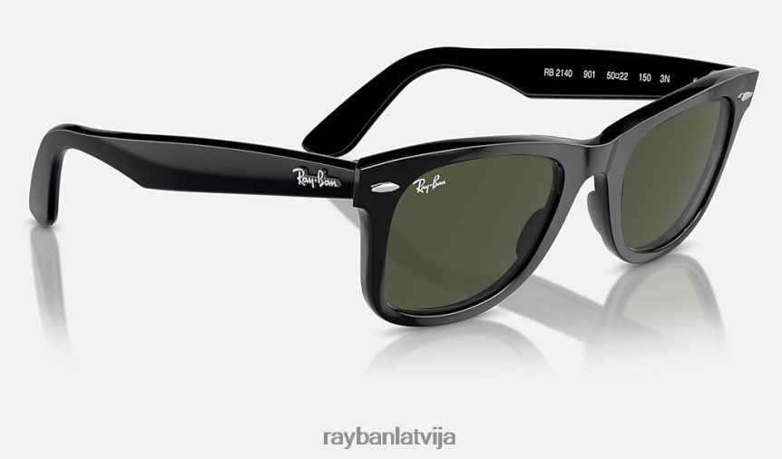 oriģināla ceļinieku klasika pulēta melna/zaļa F0L86X10 vīriešiem Ray-Ban saulesbrilles