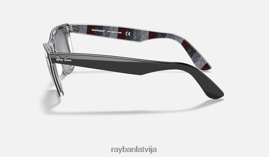 oriģināls wayfarer krāsu sajaukums pulēta melna/gaiši pelēka F0L86X994 vīriešiem Ray-Ban saulesbrilles