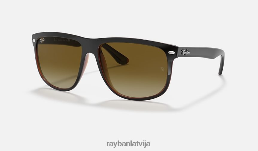 puisis pulēta melna uz brūna/brūna F0L86X260 vīriešiem Ray-Ban saulesbrilles