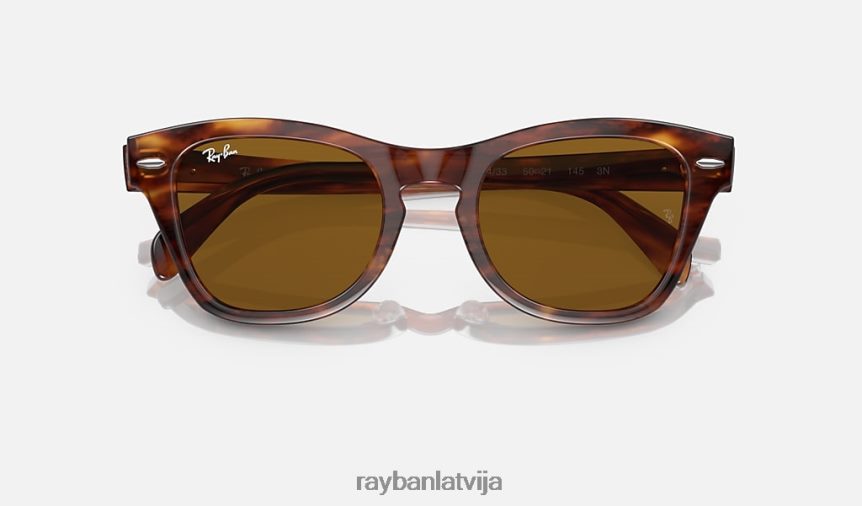 rb0707s pulēta svītraina havana/brūna F0L86X405 vīriešiem Ray-Ban saulesbrilles
