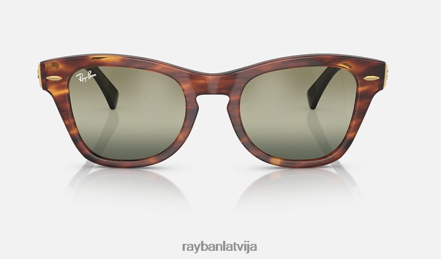 rb0707sm pulēta svītraina havana/zaļa F0L86X1497 vīriešiem Ray-Ban saulesbrilles