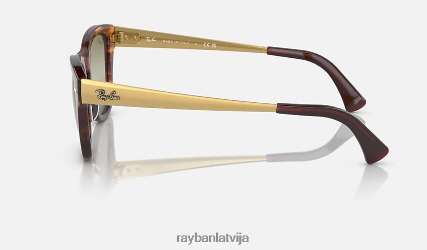 rb0707sm pulēta svītraina havana/zaļa F0L86X1497 vīriešiem Ray-Ban saulesbrilles