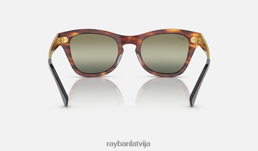 rb0707sm pulēta svītraina havana/zaļa F0L86X1497 vīriešiem Ray-Ban saulesbrilles