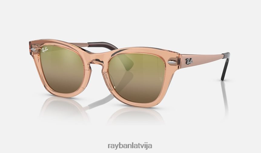 rb0707sm pulēts caurspīdīgs brūns/zelts F0L86X1498 vīriešiem Ray-Ban saulesbrilles