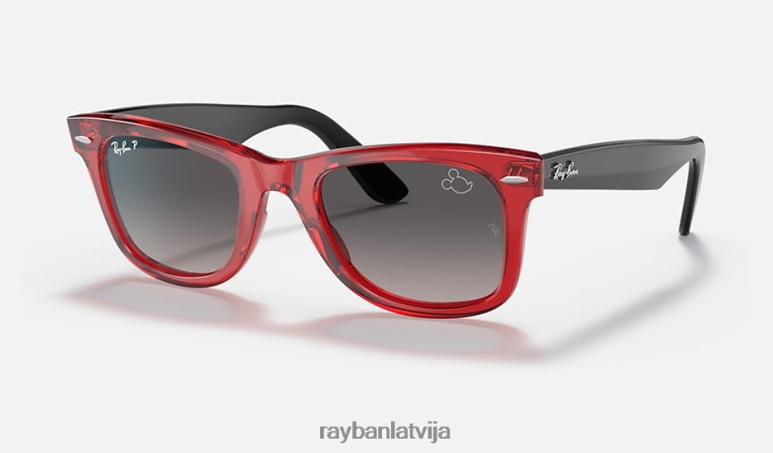 rb2140 ceļinieks Mikijs j22 pulēta caurspīdīga sarkana/pelēka F0L86X1479 vīriešiem Ray-Ban saulesbrilles