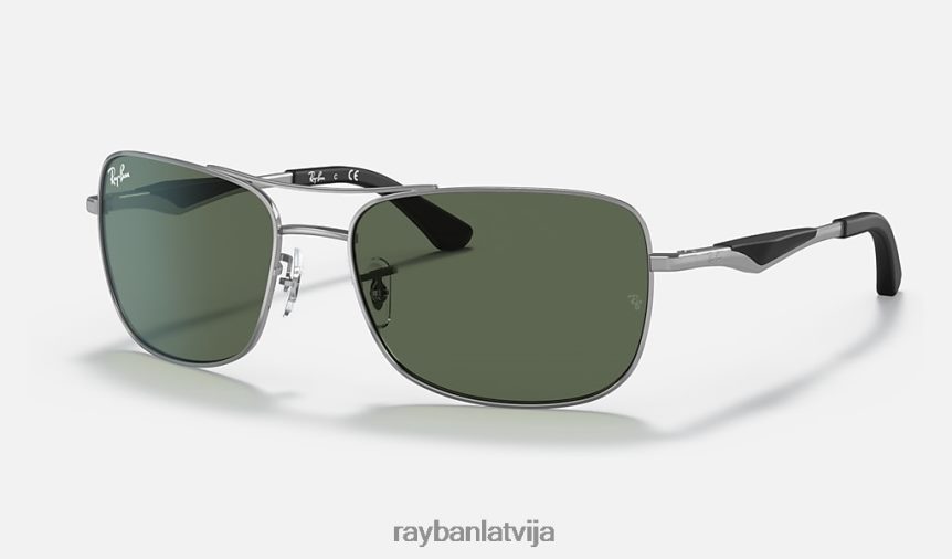 rb3515 pulēts gunmetāls/zaļš F0L86X1094 vīriešiem Ray-Ban saulesbrilles